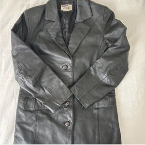Wilsons Leather Black Leather Jacket Classic Blazer Style